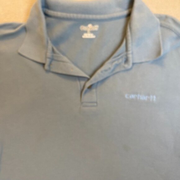 Carhartt Mens Polo Shirt Large Blue 100% Cotton Casual Wear Durable - Picture 6 of 11
